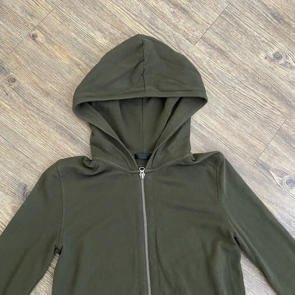 ATM ANTHONY THOMAS MELILLO Olive Green Zip Up Hoodie Jacket XS - Picture 3 of 7
